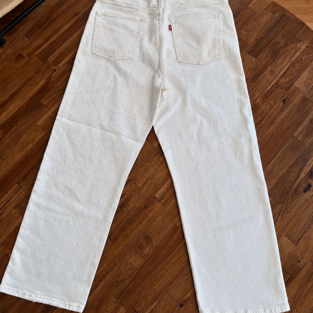 Levi's Ribcage Straight Ankle Jeans Womens 32x27 White High Rise NWOT